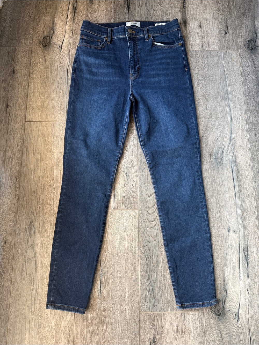 Frame Denim Women's Dark Indigo High-Rise Skinny Jeans